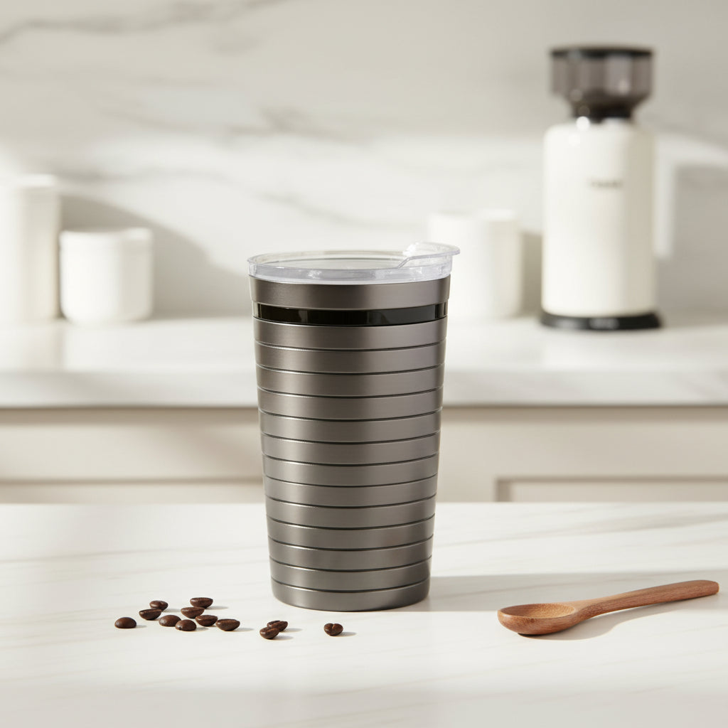 Stainless Steel Airtight Canister | Ribbed Kitchen Storage Jar
