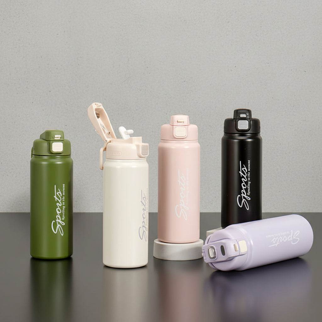 600ml Matte Sport Bottle | Locking Lid, 24hr Cold Insulation