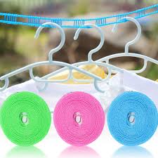 3m Portable Clothesline | Windproof Laundry Rope with 8 Clips