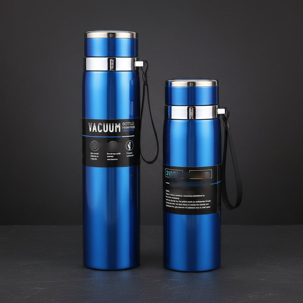 800ml–1L Travel Water Bottle | Steel Flask with Strap, 5 Colors