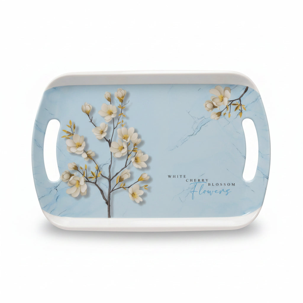 3-Piece Blossom Melamine Serving Tray Set