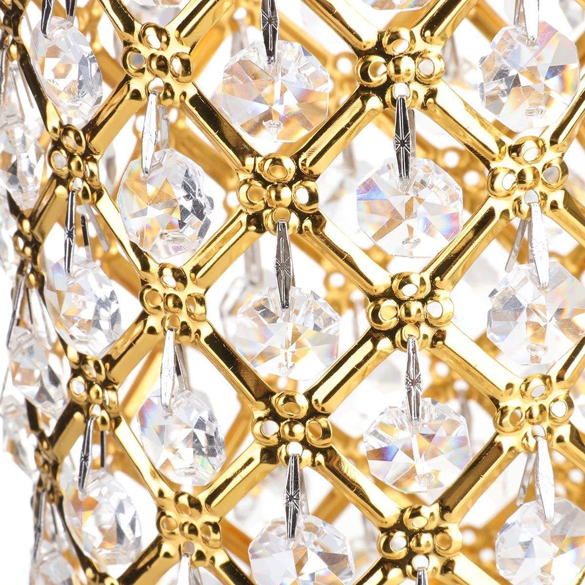 Crystal Pillar Table Lamp | USB Charging Brass Lamp, Hotel-Style