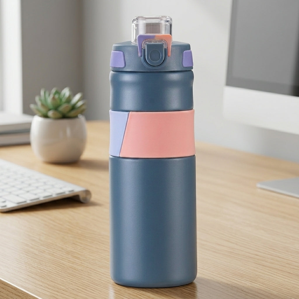 650ml Gym Water Bottle | Leakproof Steel Sport Flask, 5 Colors