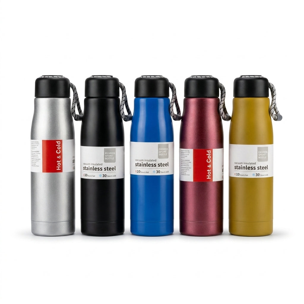 Insulated Stainless Steel Sport Bottle | 550ml Hot & Cold Travel Flask