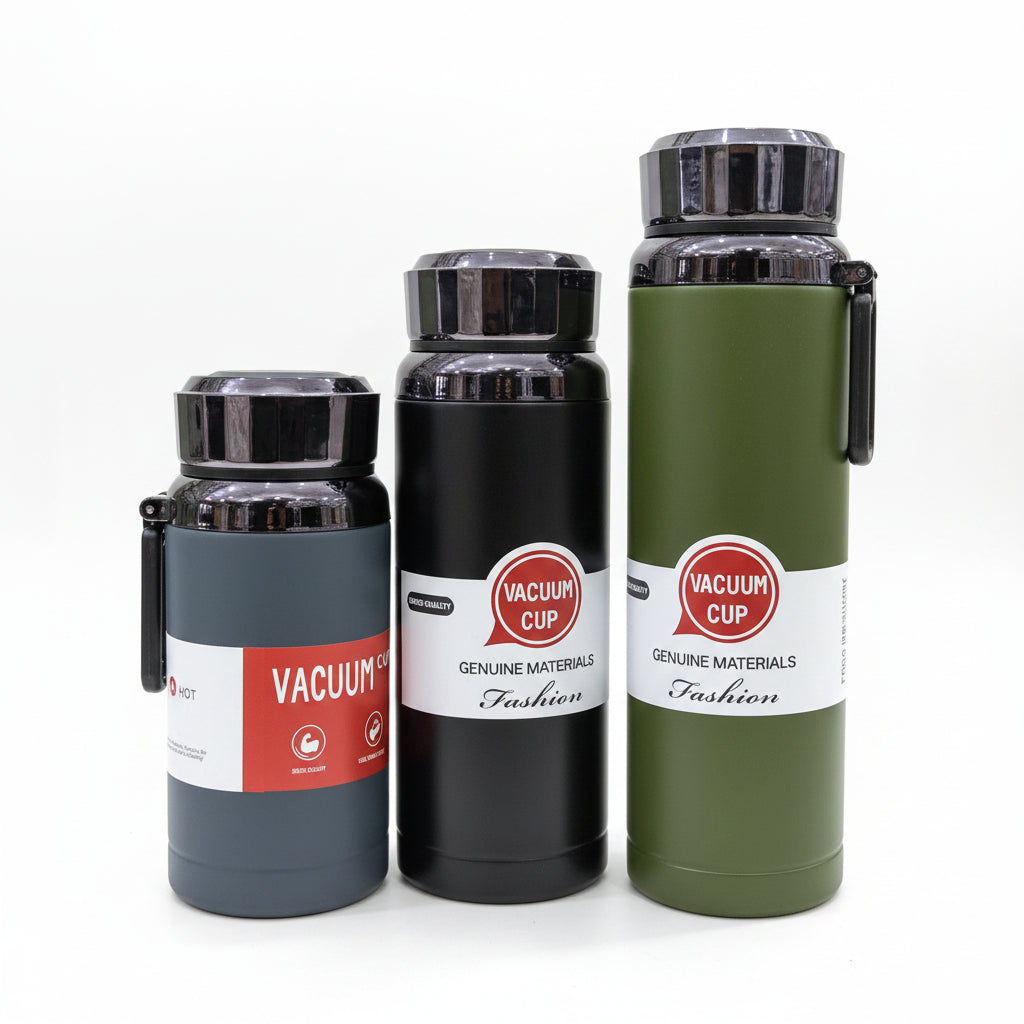 800ml/1L Premium Thermos Set | Diamond-Cut Lid, 3 Colors