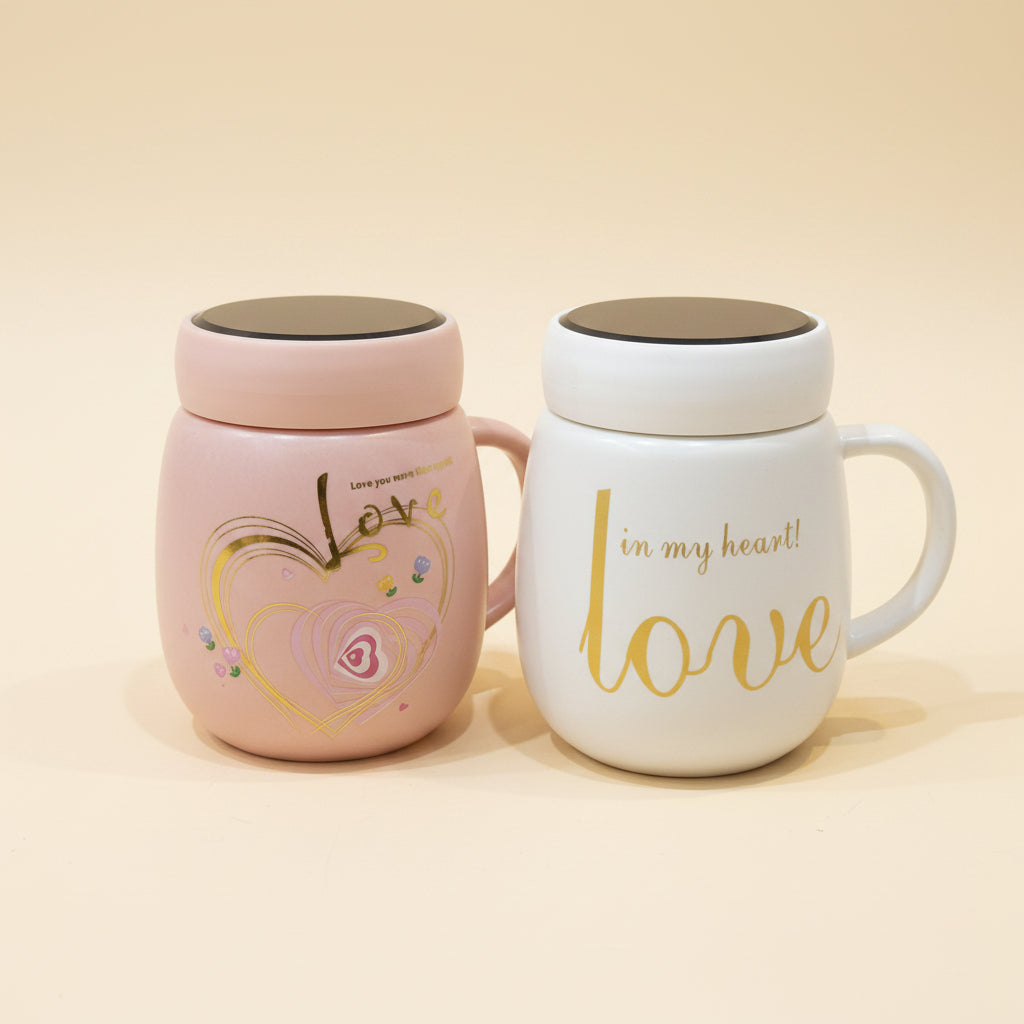 Luxury Pastel Ceramic Mugs with Diamond-Textured Lid | Premium Coffee & Tea Cups
