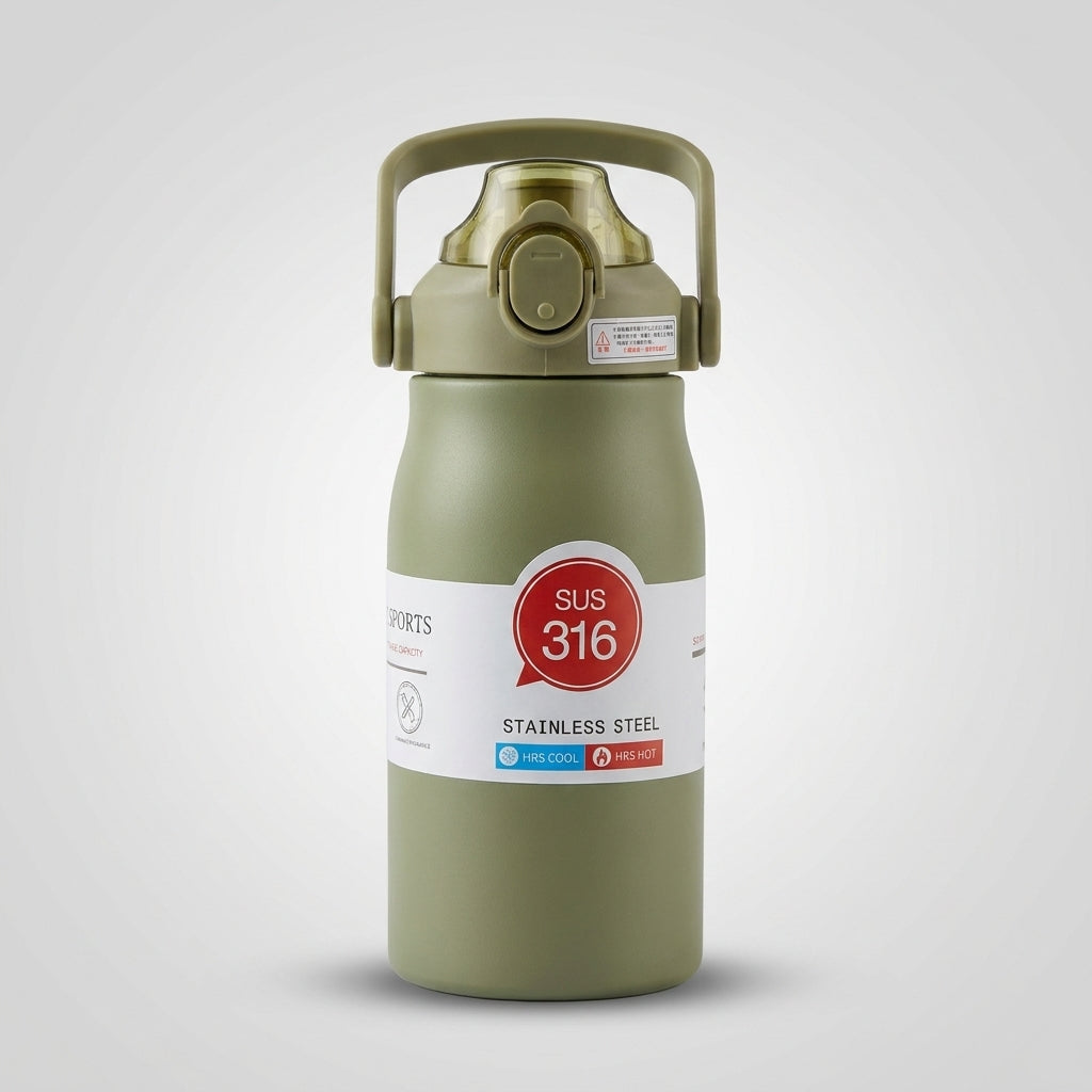Premium SUS 316 Stainless Steel Vacuum Flask | Insulated Hot & Cold Sports Thermos