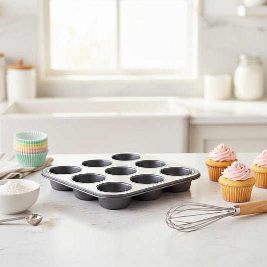 12-Cup Cupcake Tray | Non-Stick Carbon Steel Muffin Pan