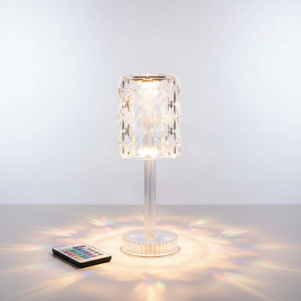 RGB Crystal Lamp with Remote | 16-Color Rechargeable LED Mood Light