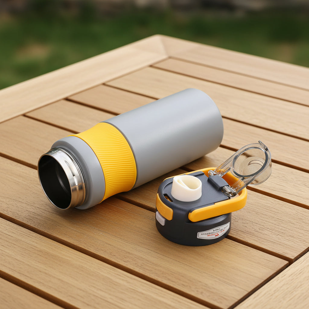580ml Gym Bottle | Non-Slip Grip, Sweatproof Steel Flask
