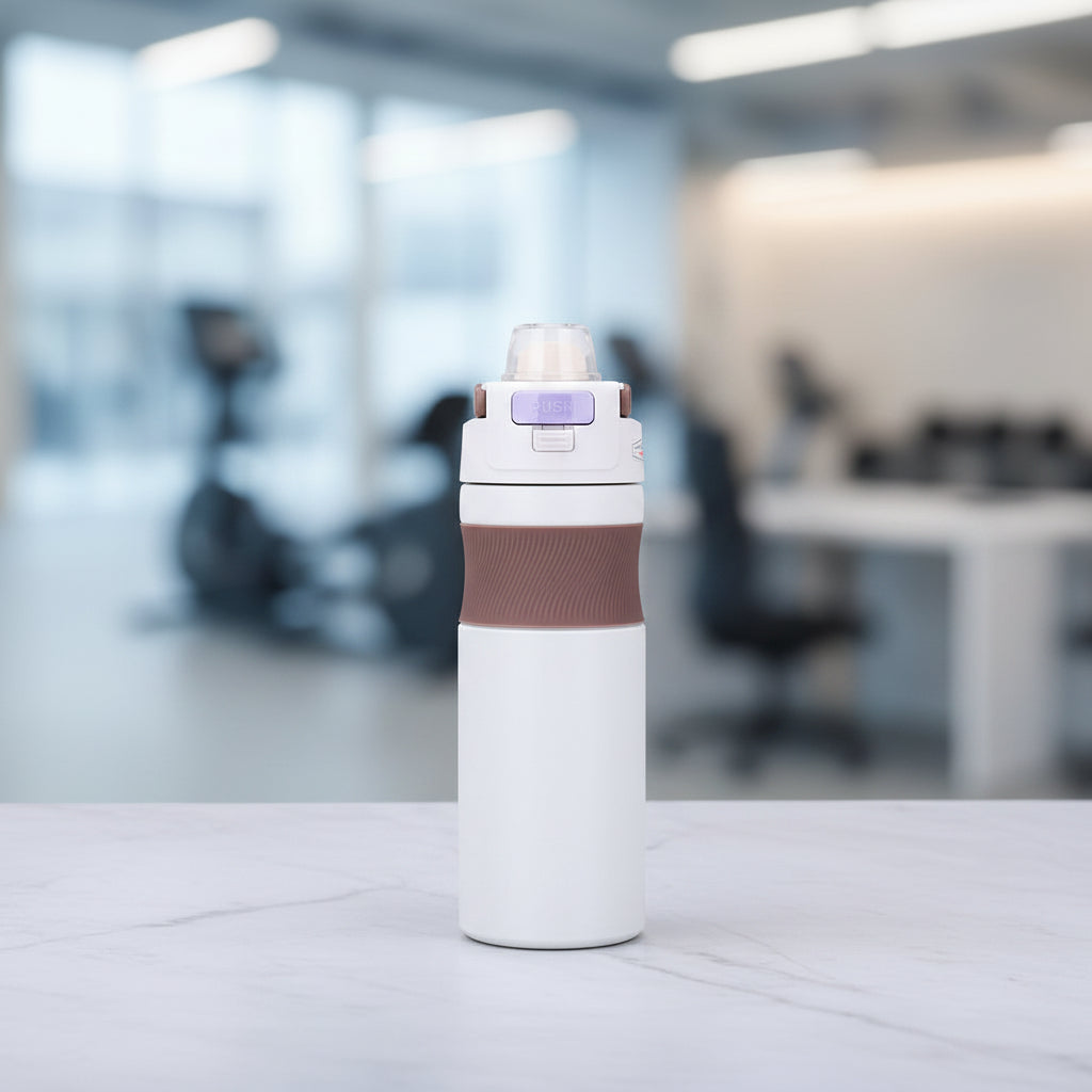 580ml Gym Bottle | Non-Slip Grip, Sweatproof Steel Flask