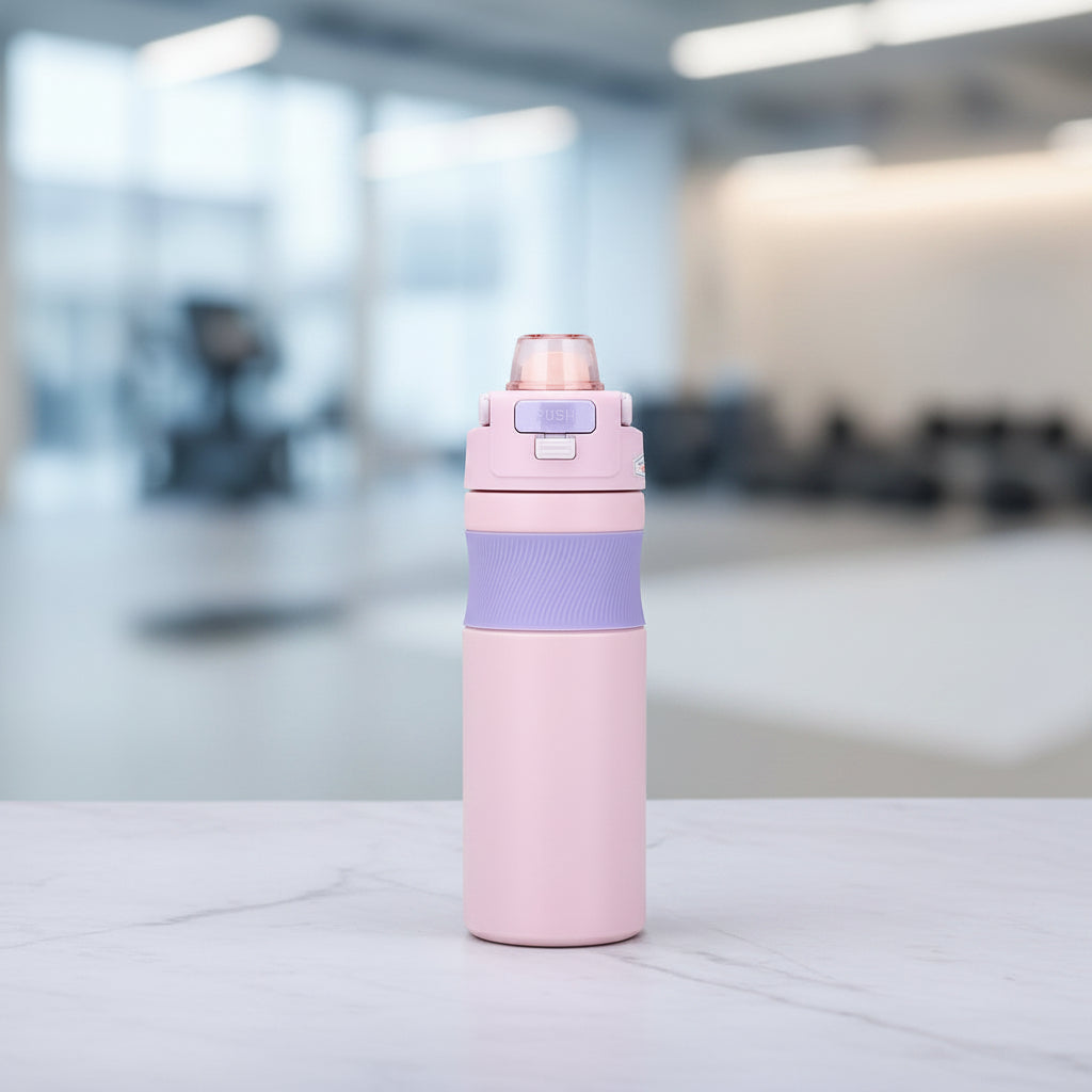 580ml Gym Bottle | Non-Slip Grip, Sweatproof Steel Flask