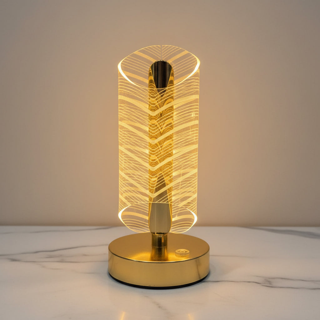 3D Feather LED Lamp | Rechargeable Bedside, Optical Illusion Decor