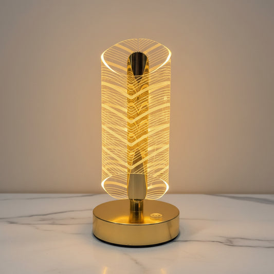 3D Feather LED Lamp | Rechargeable Bedside, Optical Illusion Decor