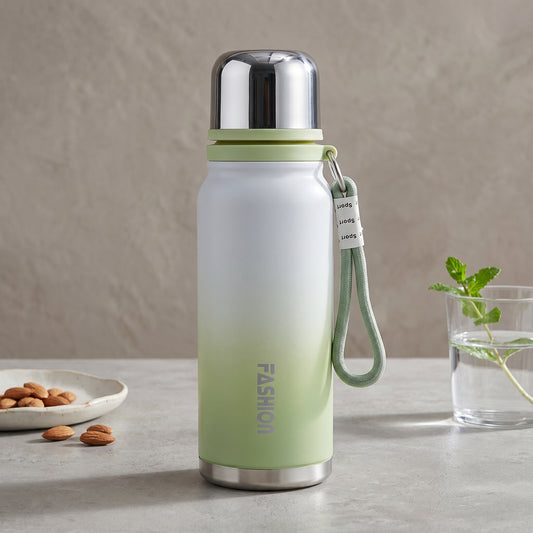 500ml Aesthetic Water Bottle for Girls | Gradient Pink/Green Thermos