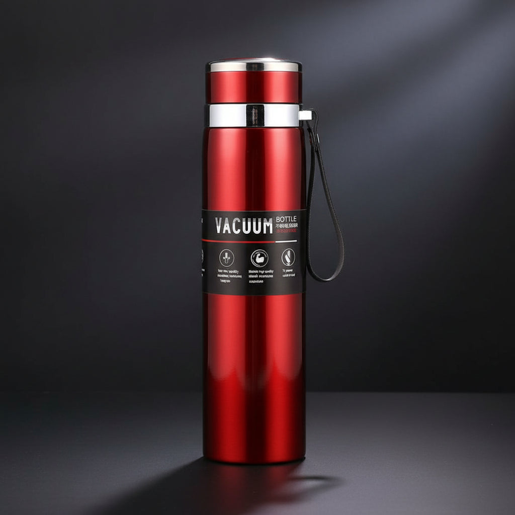 800ml–1L Travel Water Bottle | Steel Flask with Strap, 5 Colors