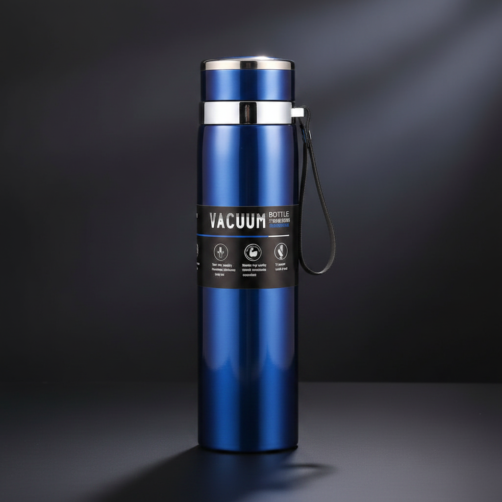 800ml–1L Travel Water Bottle | Steel Flask with Strap, 5 Colors