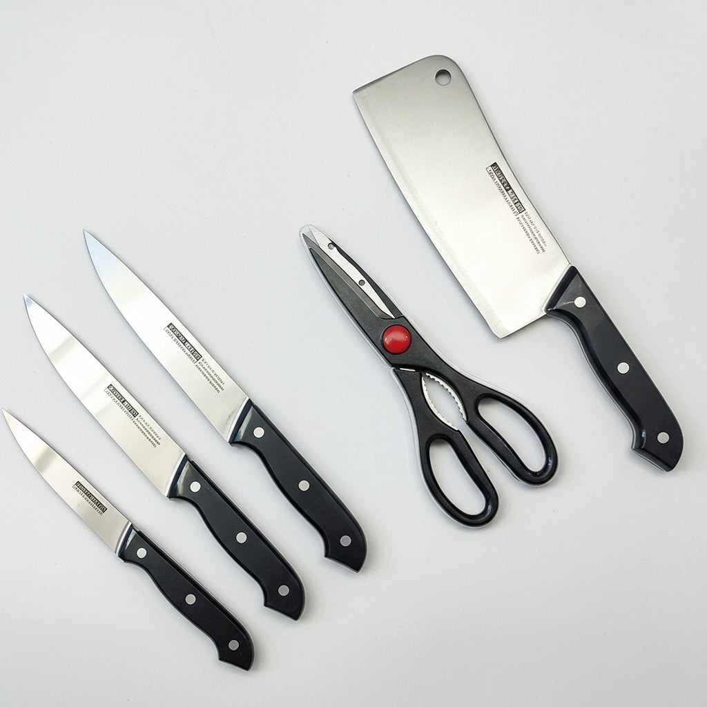 5-Piece Kitchen Knife Set | Non-Stick Chef Knives + Shears