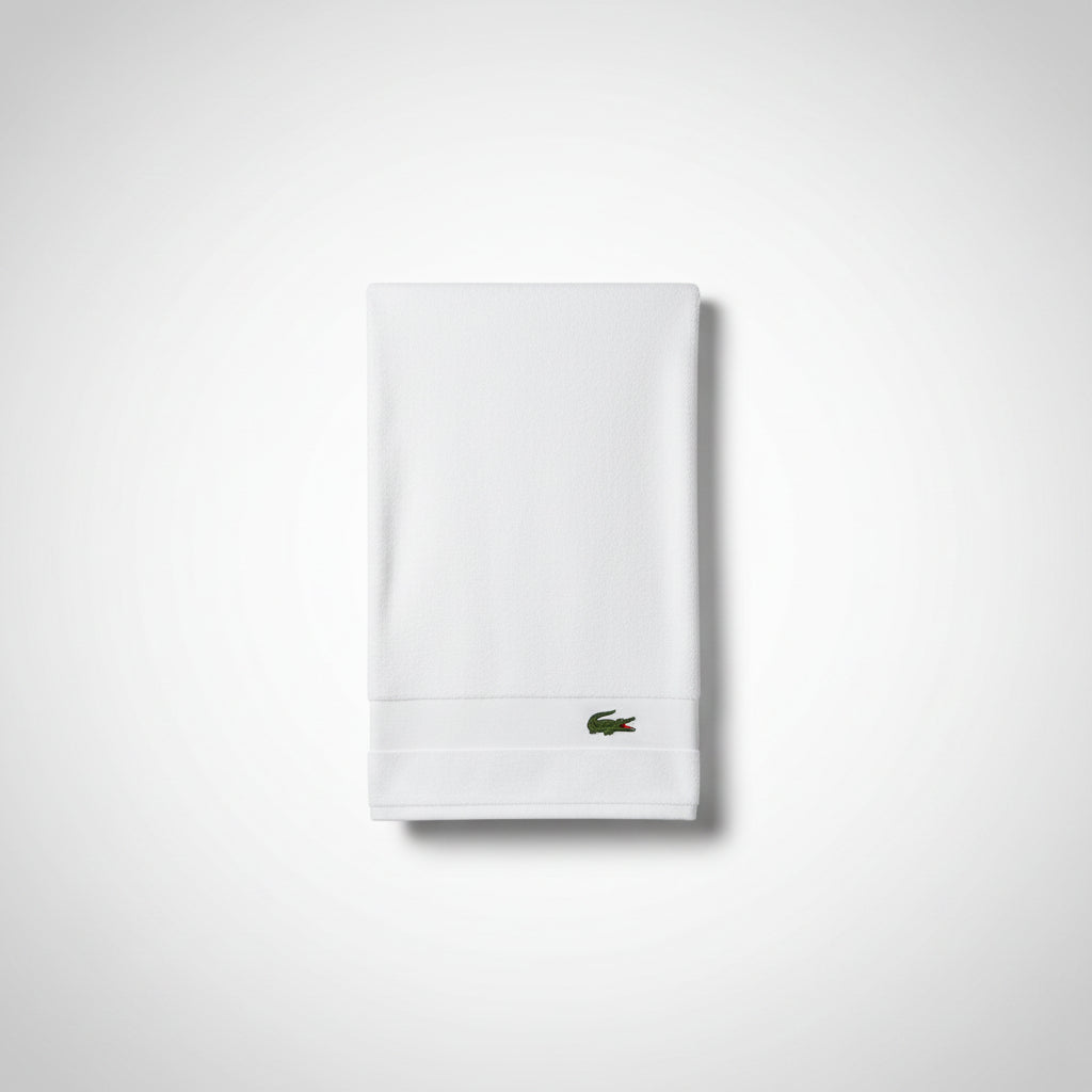 Lacoste Supima Cotton Bath Towel | Luxury White Hotel Towel