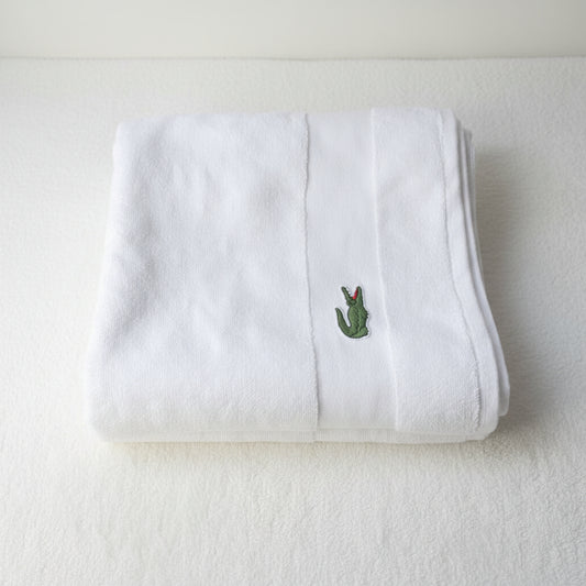 Lacoste Supima Cotton Bath Towel | Luxury White Hotel Towel