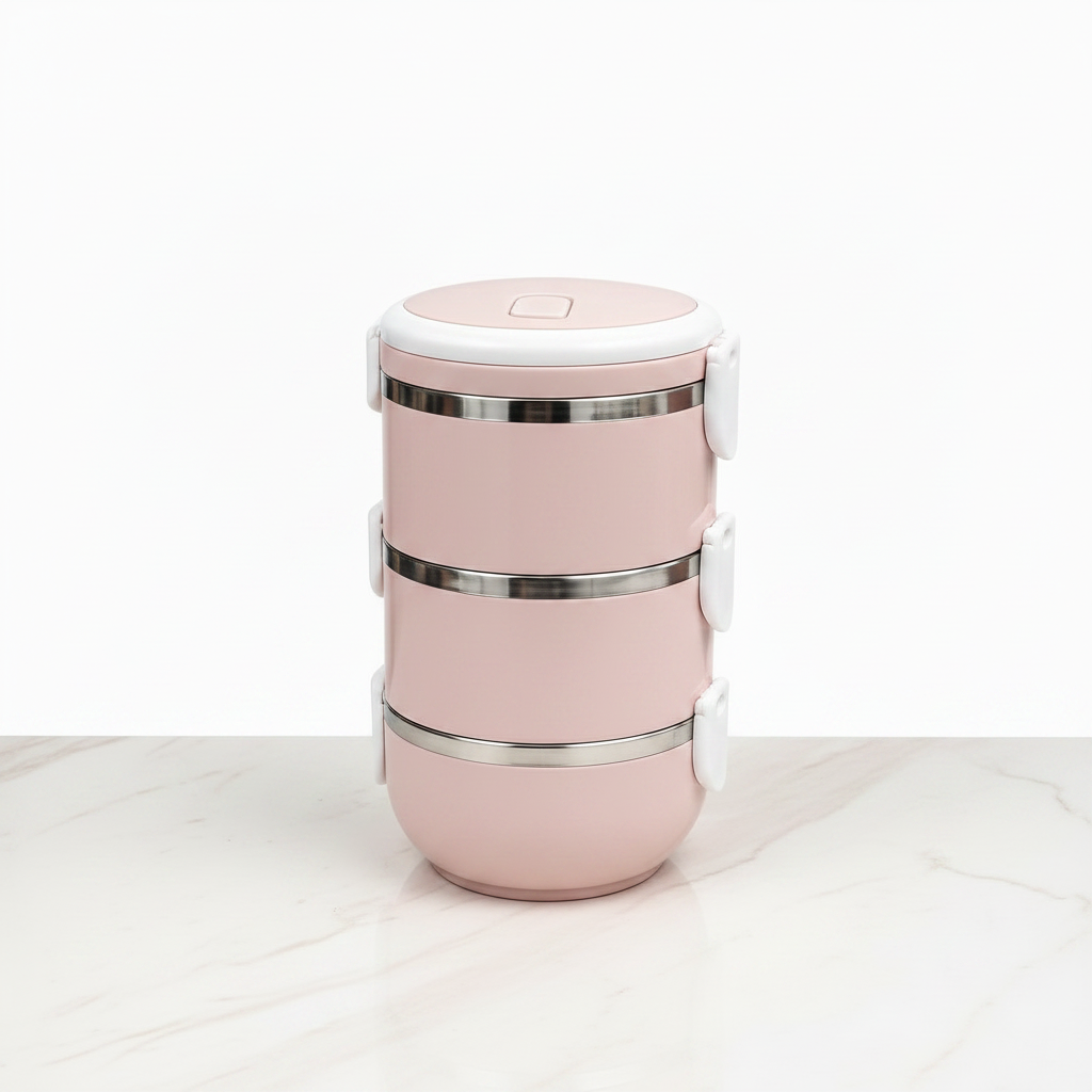 3-Tier Insulated Tiffin | Steel Thermal Lunch Box, Leakproof