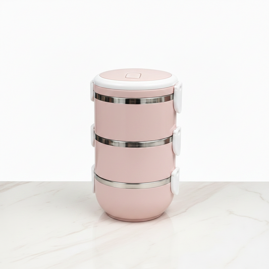 3-Tier Insulated Tiffin | Steel Thermal Lunch Box, Leakproof