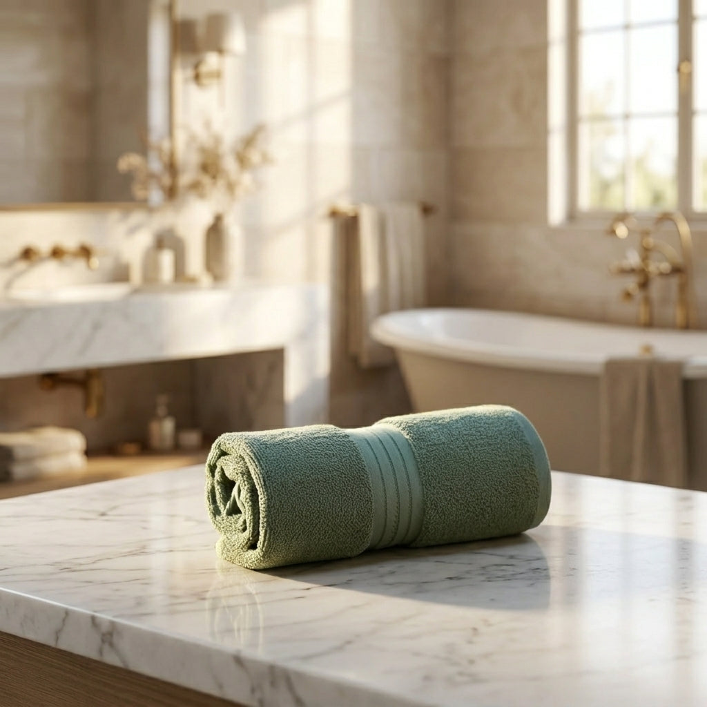 Pure Cotton Bath Towel 550 GSM | Chevron Pattern, 5 Colors