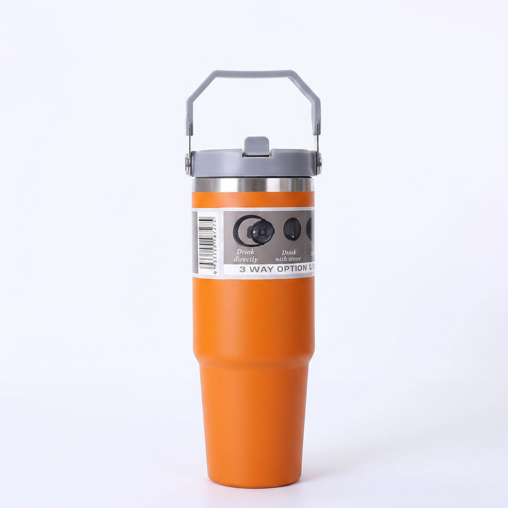 890ml Iced Coffee Tumbler with Straw | Fits Car Cupholder, 5 Colors