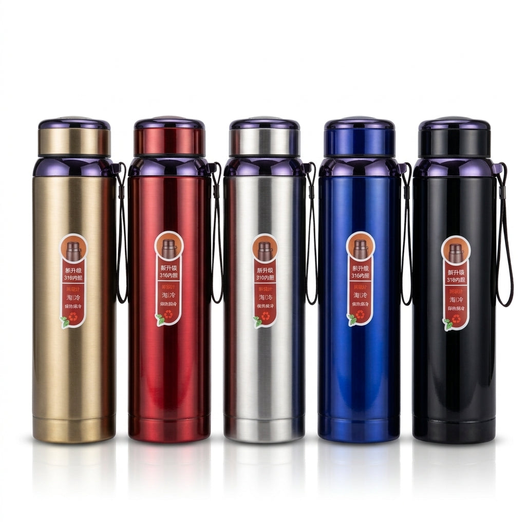 Premium SUS 316 Stainless Steel Vacuum Flask | 1000ml High-Capacity Travel Water Bottle