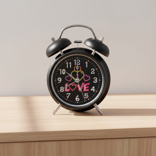Matte Black 'Love Lock' Alarm Clock | Aesthetic Bedroom Decor