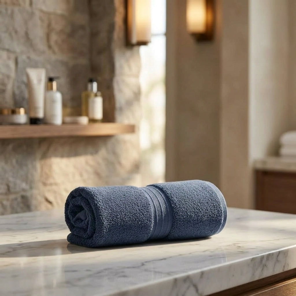 Pure Cotton Bath Towel 550 GSM | Chevron Pattern, 5 Colors