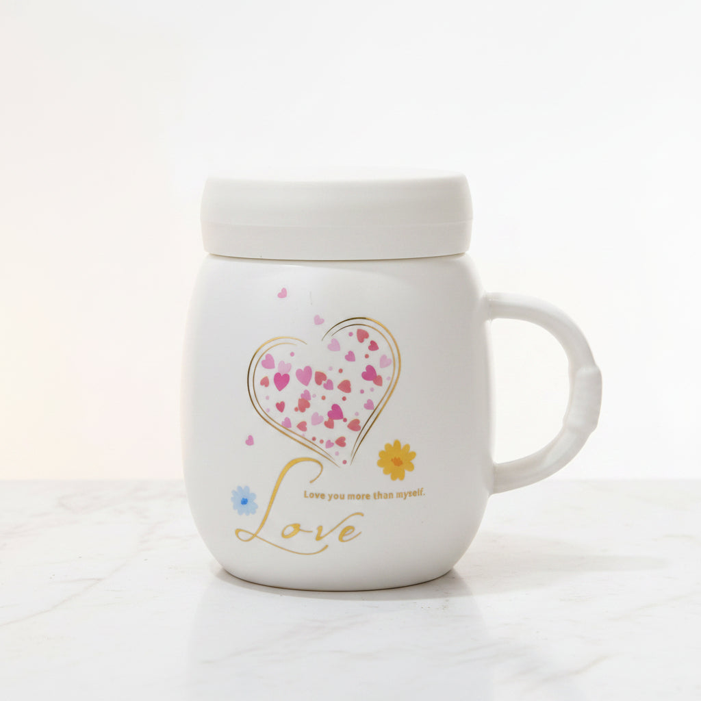 Luxury Pastel Ceramic Mugs with Diamond-Textured Lid | Premium Coffee & Tea Cups