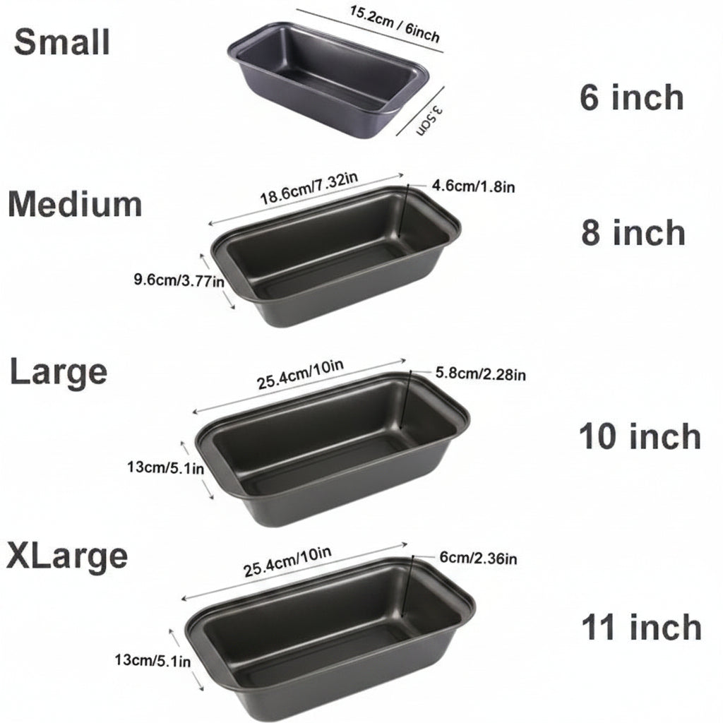 Non-Stick Bread Loaf Pan | 4 Sizes 6"–11", Carbon Steel Bakeware