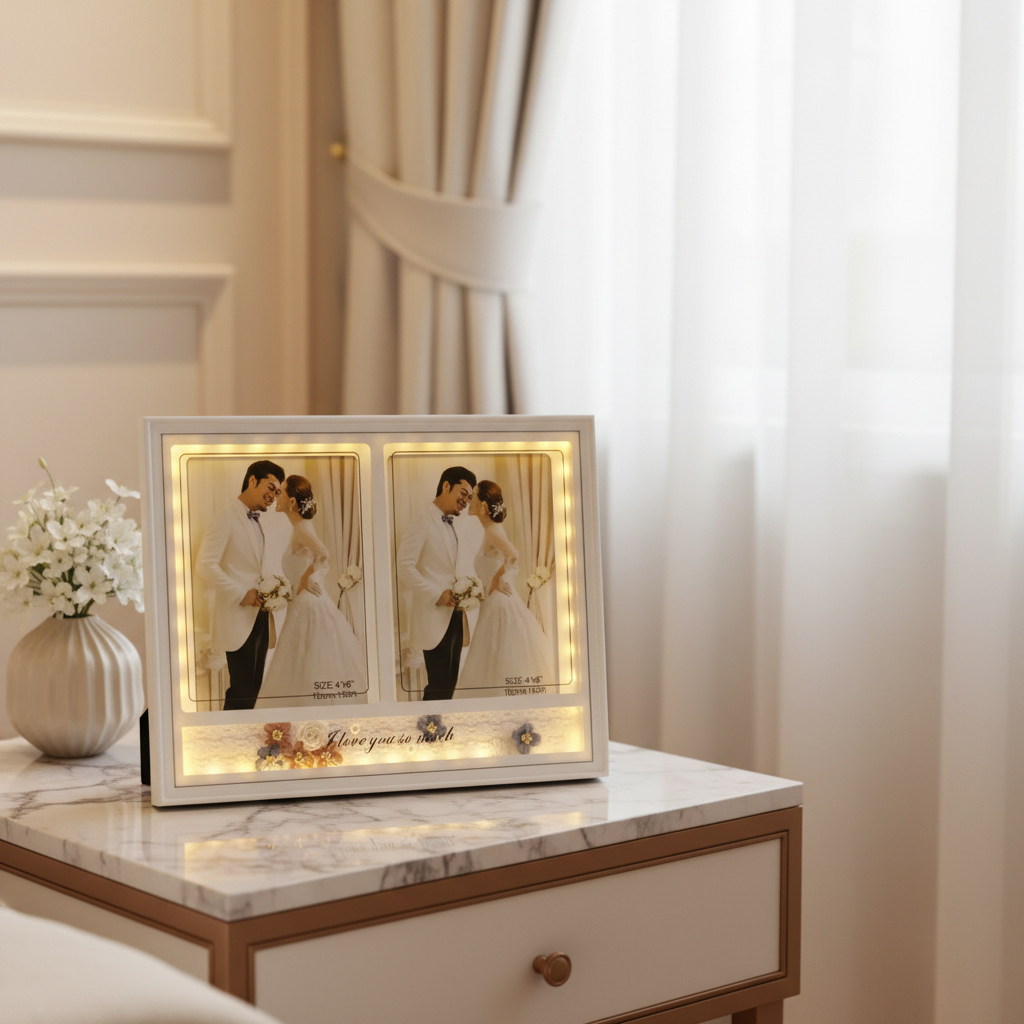 LED Photo Frame for Couples | USB Powered, Glow Anniversary Gift