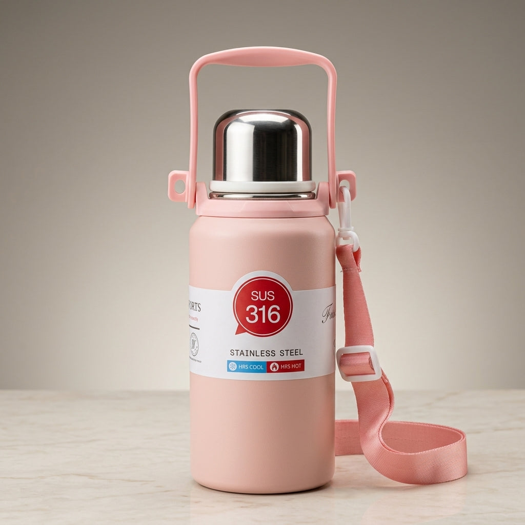 Premium SUS 316 Stainless Steel Vacuum Flask | 1000ml High-Capacity Travel Thermos