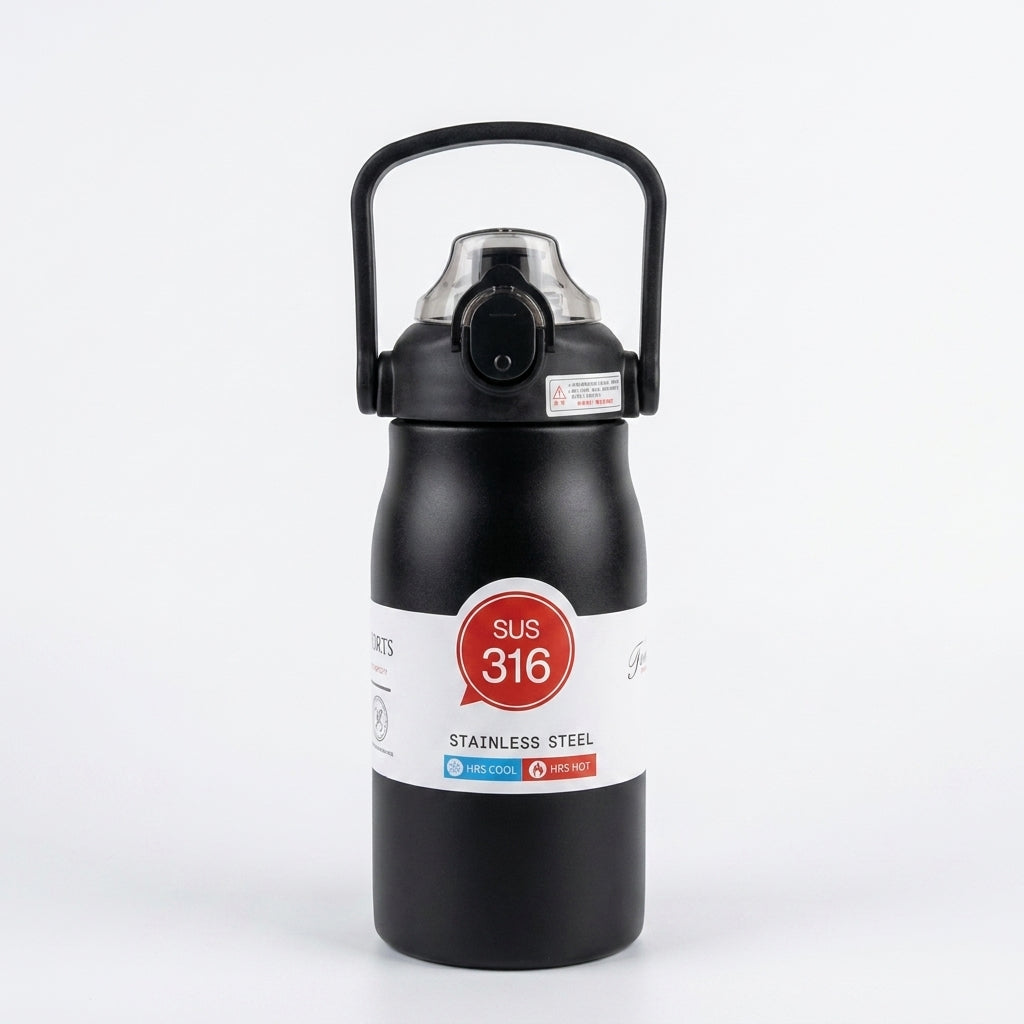 Premium SUS 316 Stainless Steel Vacuum Flask | Insulated Hot & Cold Sports Thermos