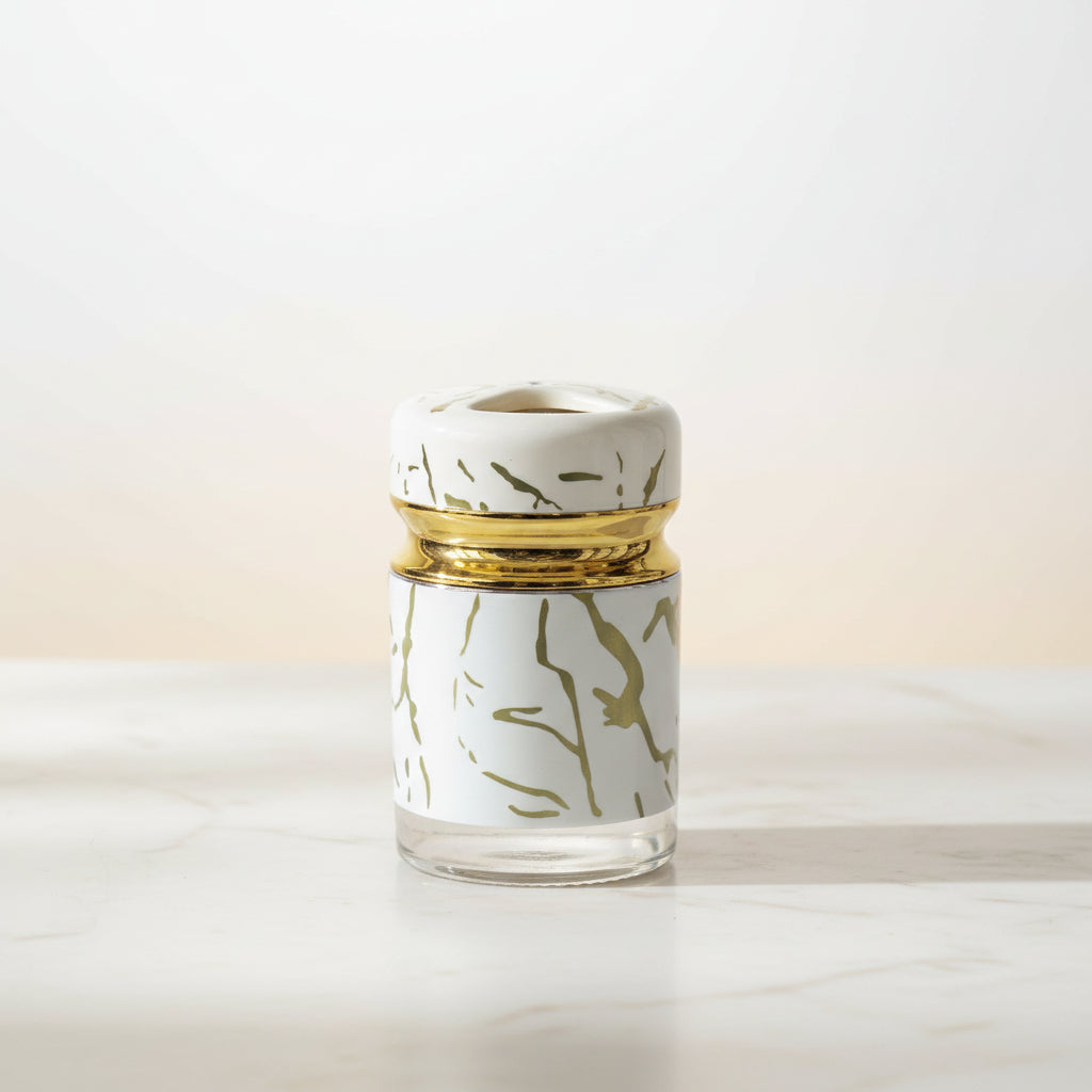 Marble & Gold Spice Shaker | Adjustable Glass Seasoning Jar, 3 Designs