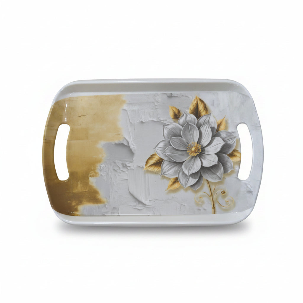 3-Piece Blossom  Melamine Serving Tray Set