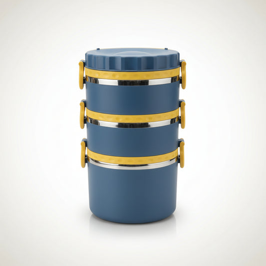 Heavy-Duty 3-Tier Tiffin | Large Steel Thermal Office Lunch Box