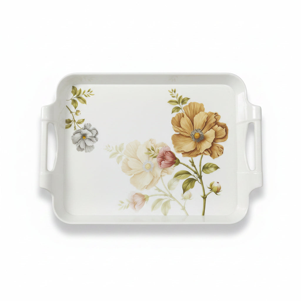 3-Piece Nested Melamine Food & Drink Serving Tray Set