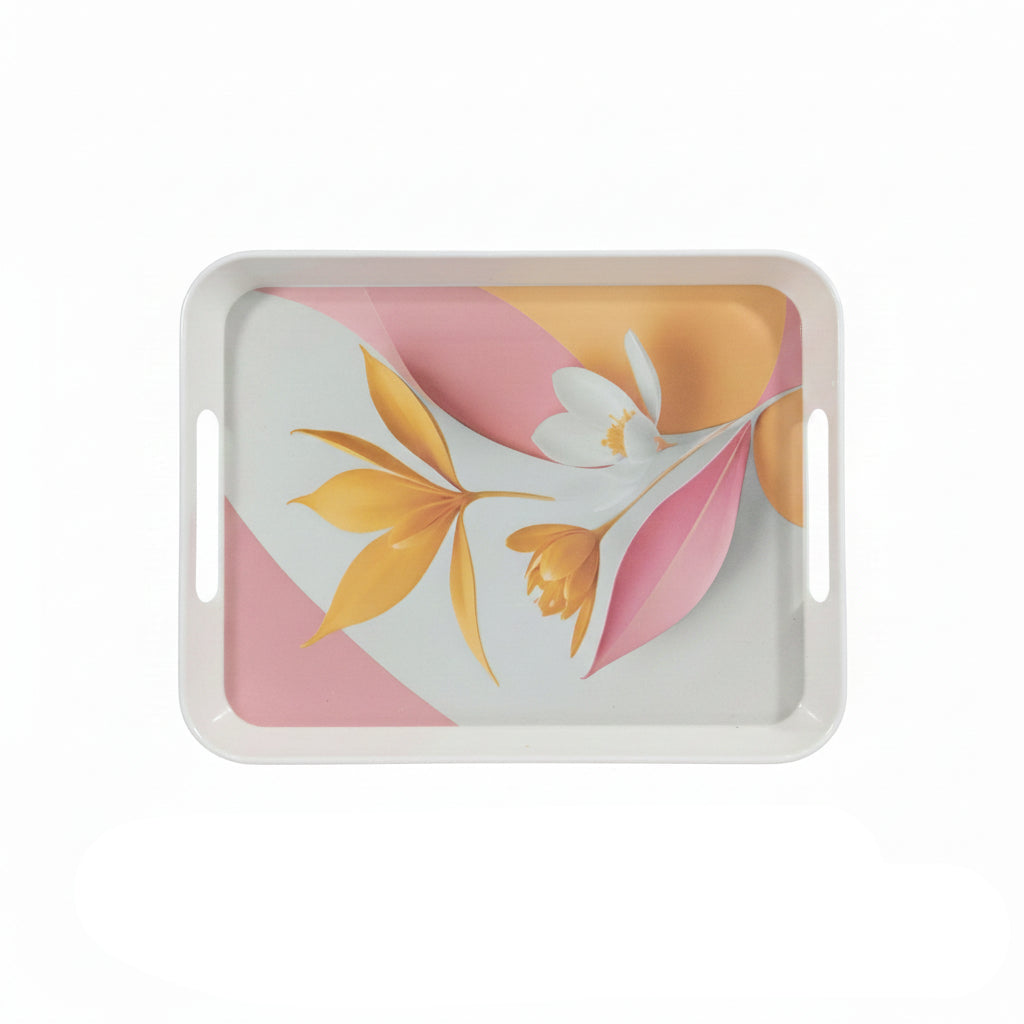 3-Piece Rectangular Melamine Tray Set | Turkish Glaze
