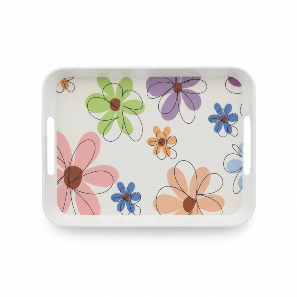 3-Piece Rectangular Melamine Tray Set | Turkish Glaze