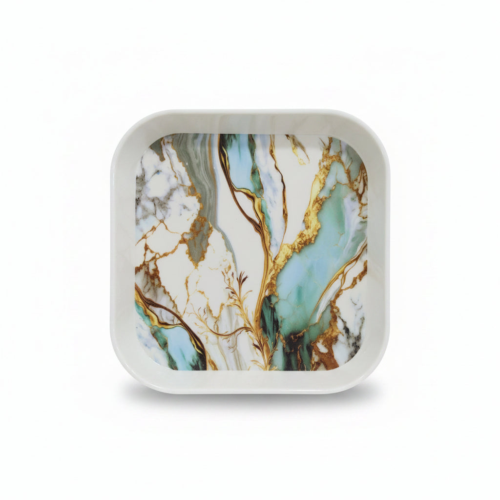 3-Piece Square Melamine Serving Tray Set | 12" Large