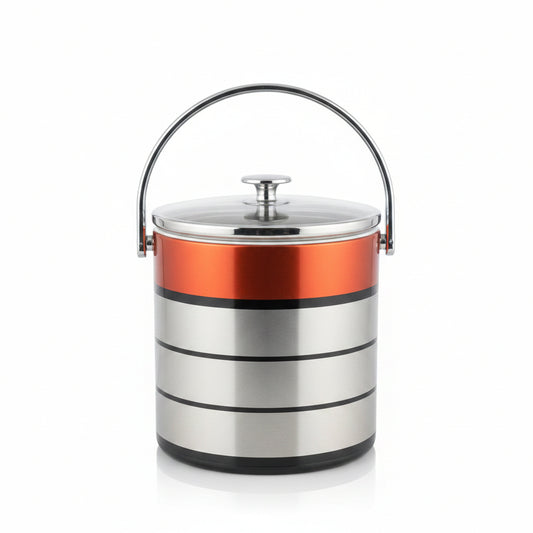 Insulated Steel Ice Bucket with Lid | Home Bar & Party Barware