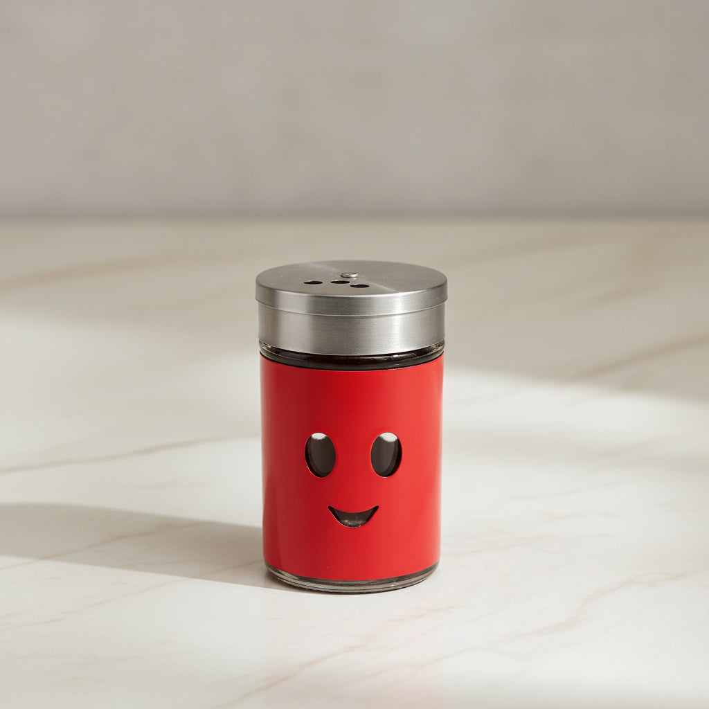 Smiley Face Spice Shaker | Cute Adjustable Salt & Pepper Jar