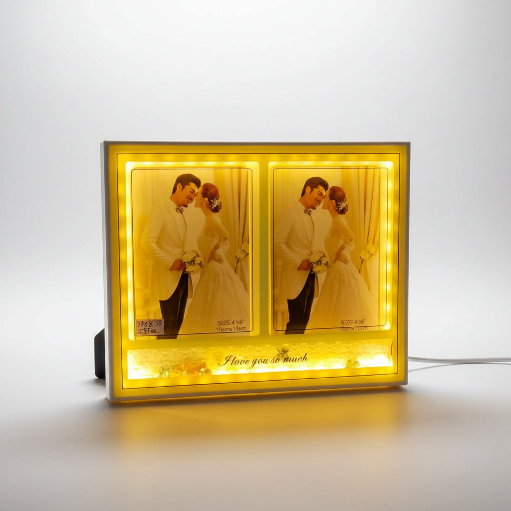 LED Photo Frame for Couples | USB Powered, Glow Anniversary Gift