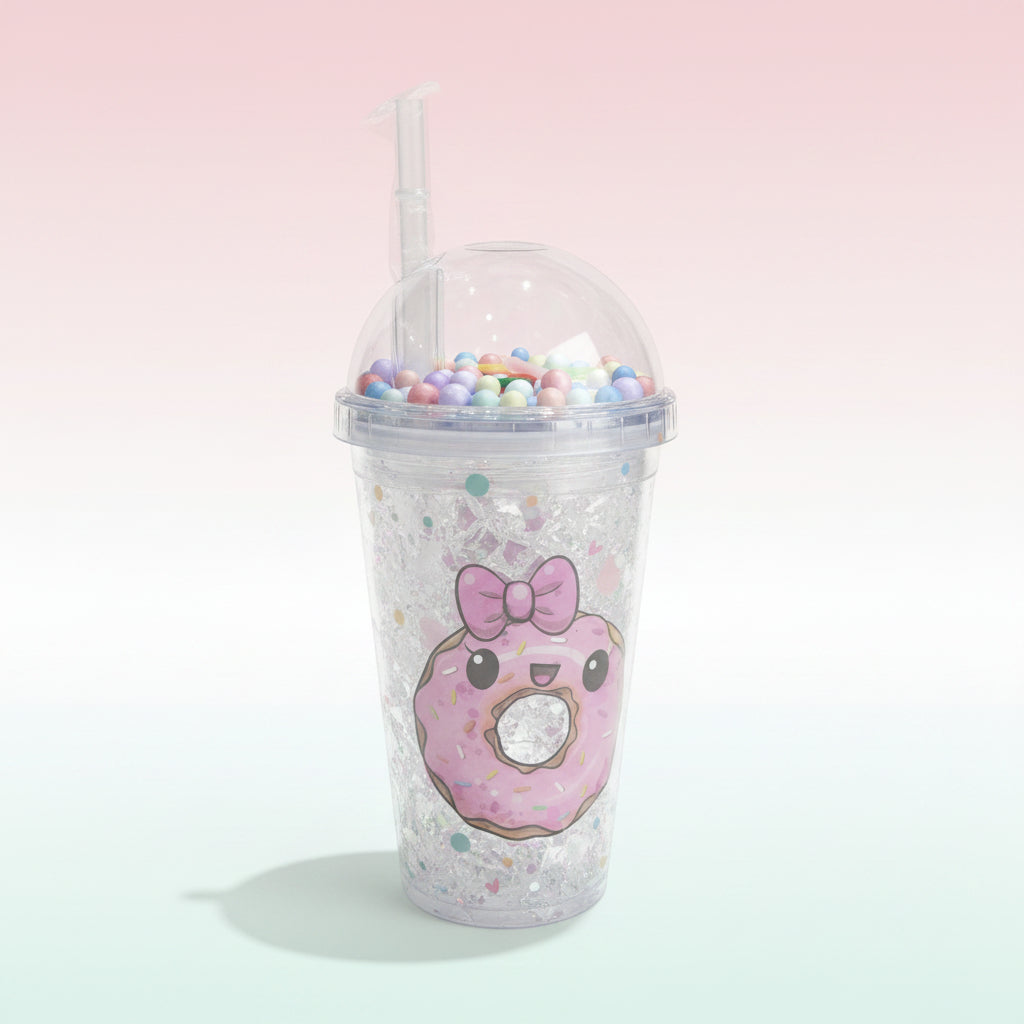 Kawaii Freezer Tumbler 450ml | Cute Bunny Lid for Iced Drinks