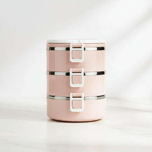 3-Tier Insulated Lunch Box | Office Tiffin Carrier, Stainless Steel