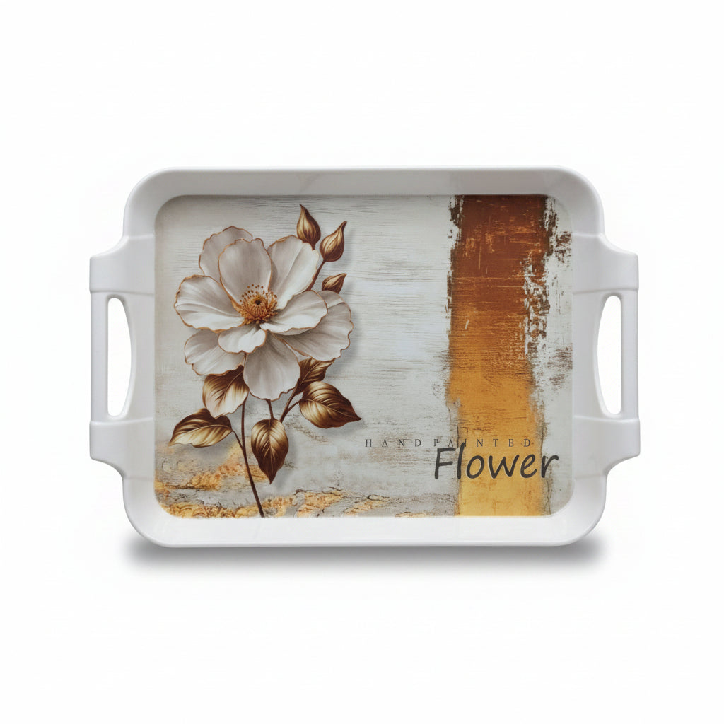 3-Piece Nested Melamine Food & Drink Serving Tray Set