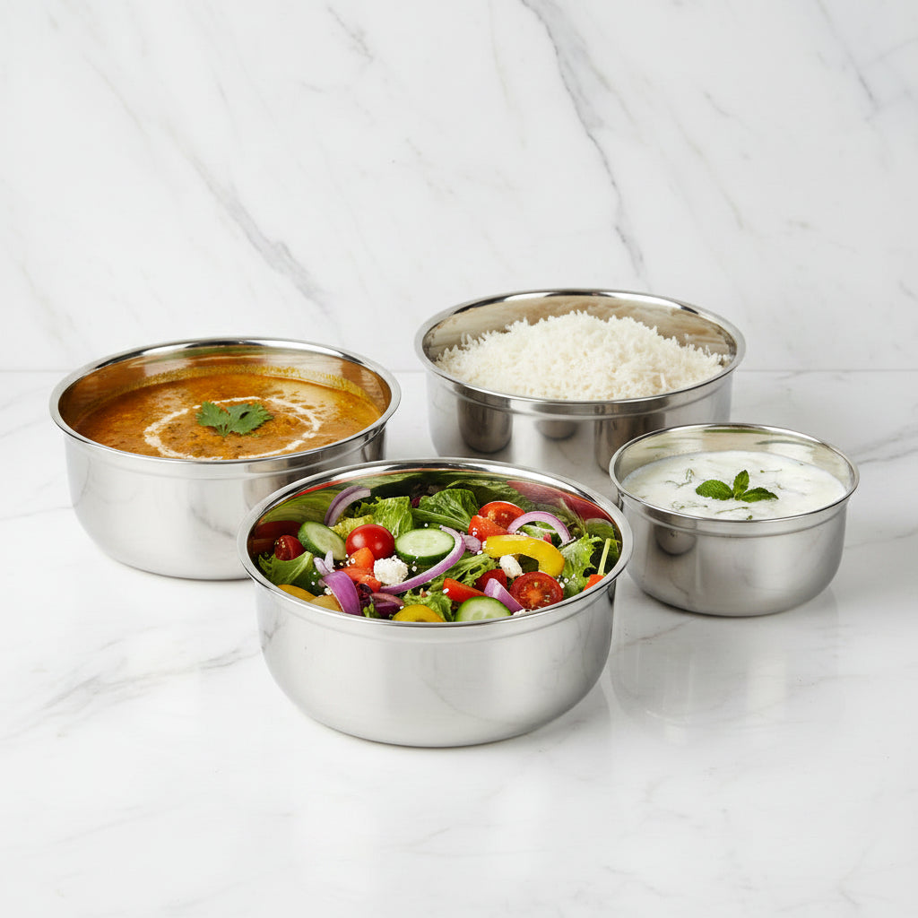 4-Piece Steel Food Storage Set | Airtight Meal Prep Containers